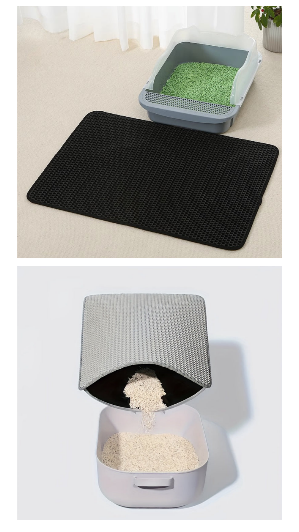 SnoutSavvy™ Double-Layer Honeycomb Litter Mat | Waterproof, Urine-Proof & Traps 90% of Litter
