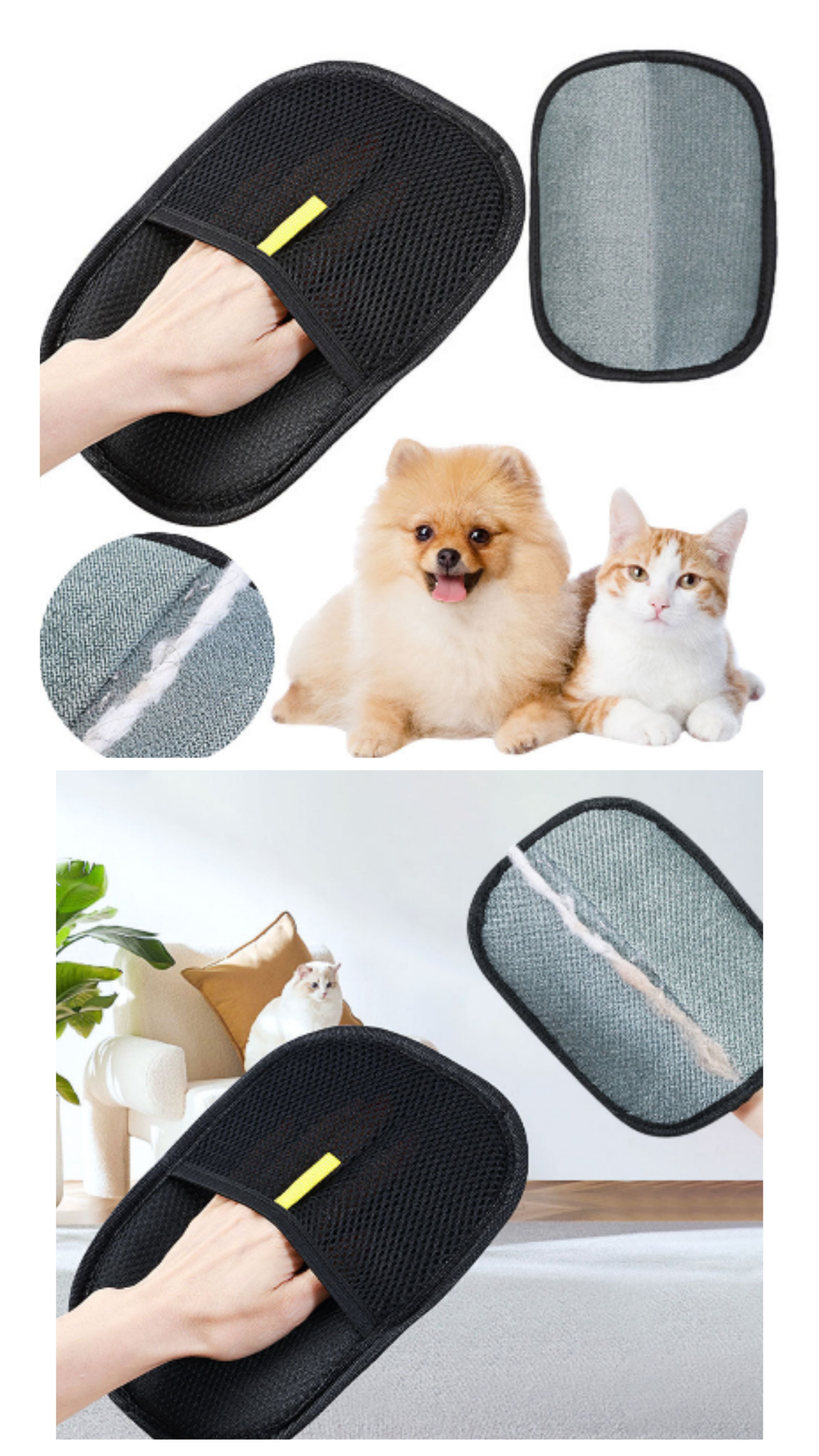 SnoutSavvy™ "Fur Magnet" Electrostatic Grooming Mitt