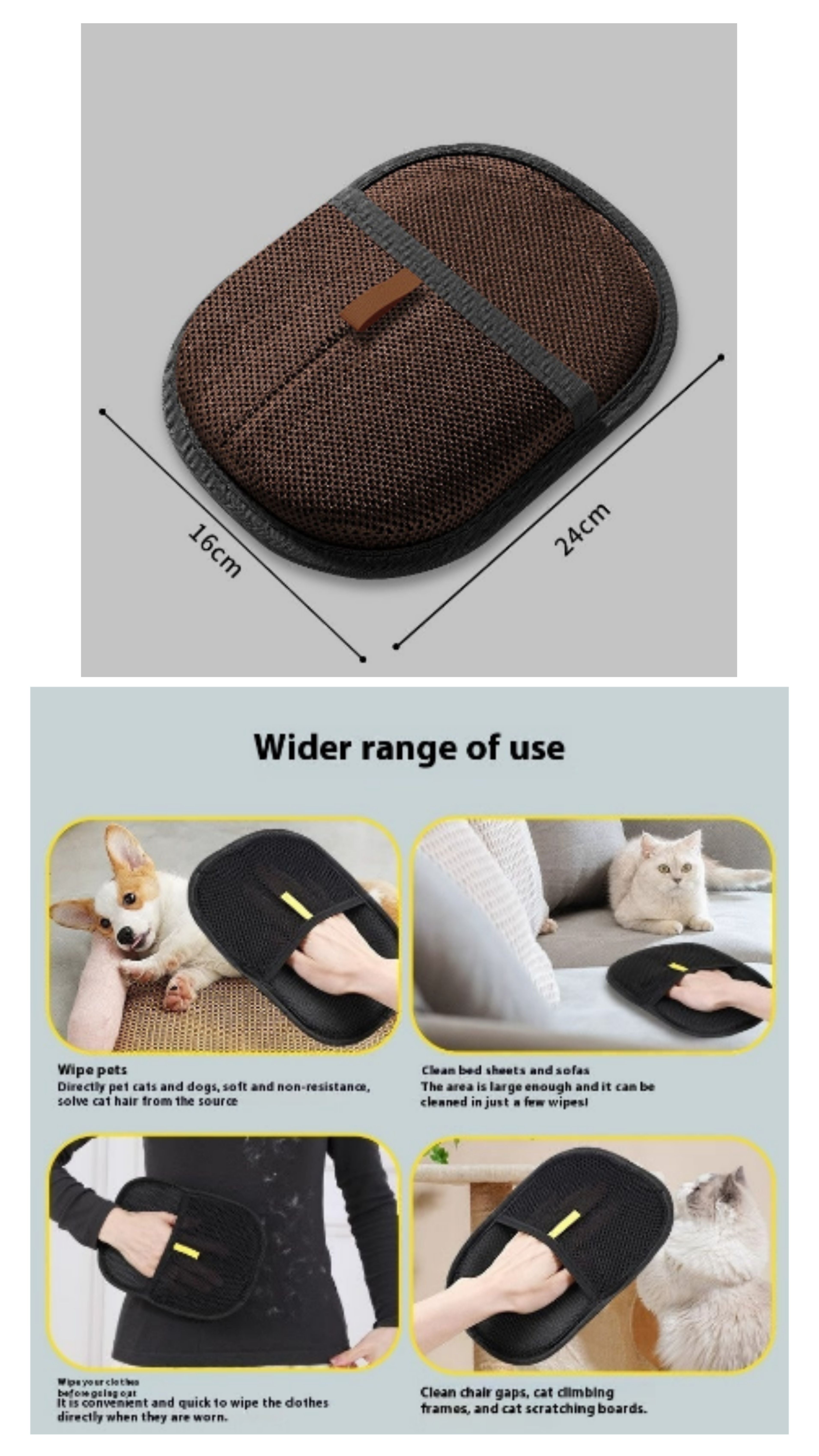 SnoutSavvy™ "Fur Magnet" Electrostatic Grooming Mitt