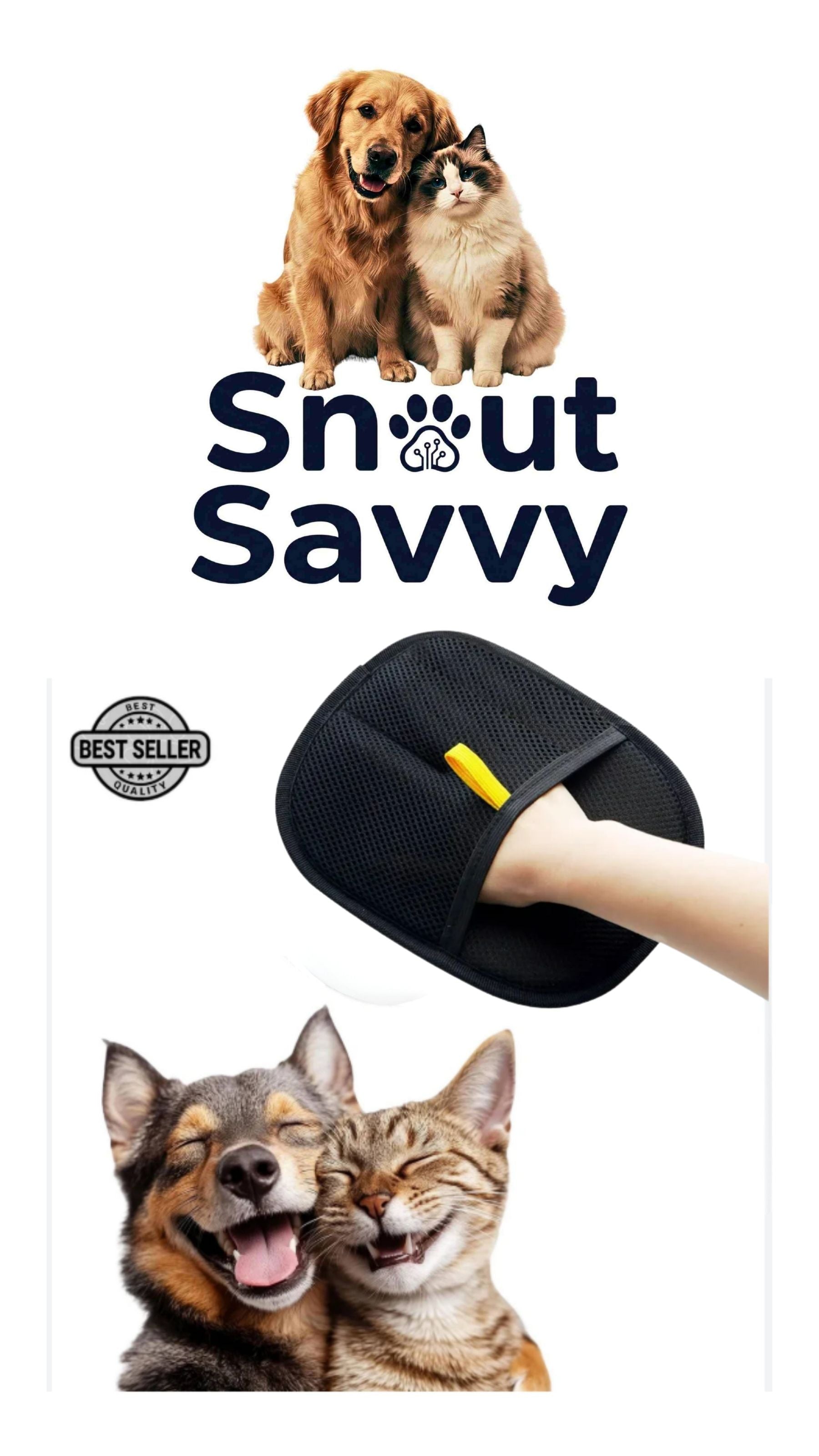SnoutSavvy™ "Fur Magnet" Electrostatic Grooming Mitt